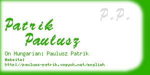 patrik paulusz business card